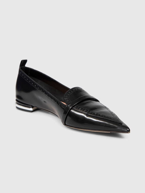 Malone Souliers Black Leather Dora Loafers