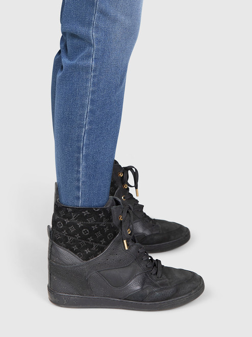 Louis Vuitton Black Leather Cliff Wedge Trainers Louis Vuitton Black Leather Cliff Wedge Trainers