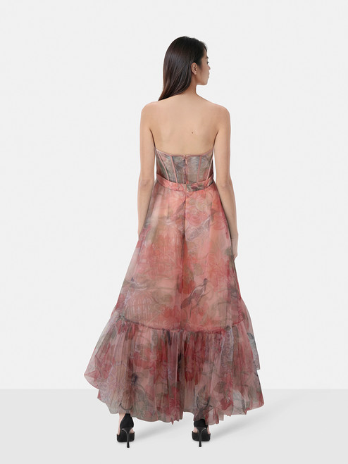 Leo Lin Azalea Print in Fortune Rae Bustier Midi Dress