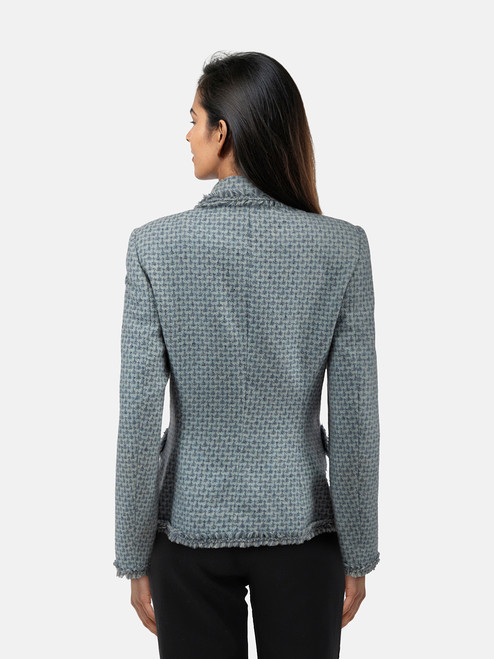 Escada Blue Cashmere Tweed Blazer