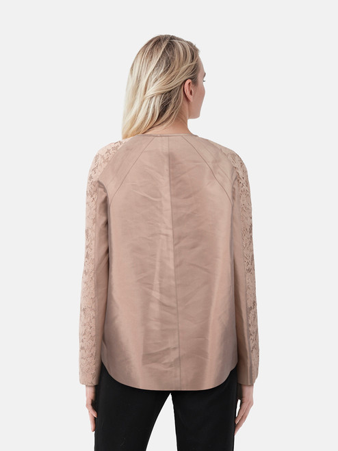 Valentino Garavani Purple Lace Panelled Blazer