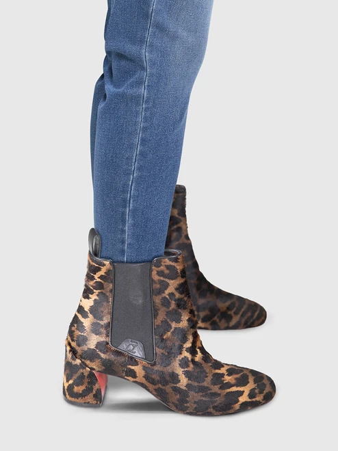 Christian Louboutin Turelastic 55 Leopard Pony Calfskin Boots