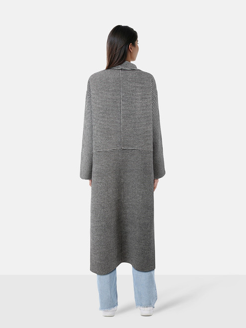 Totême Black & White Signature Wool Cashmere Coat
