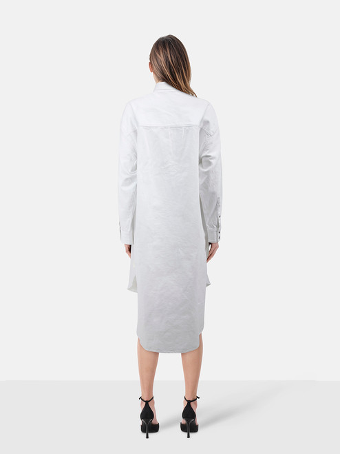Khaite White Denim Seffi Shirt Dress