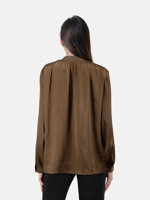 Loro Piana Brown Silk Josephine Blouse