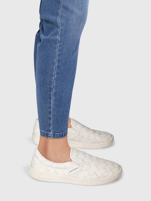 Bottega Veneta White Sawyer Leather Trainers