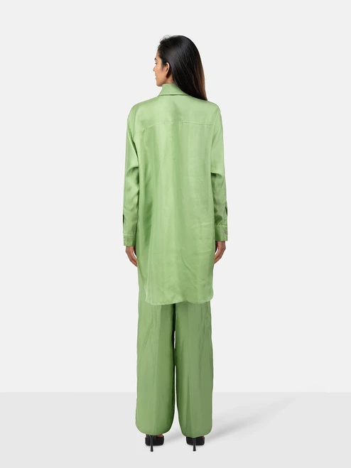 Olivia Von Halle Green Silk Pyjama Set