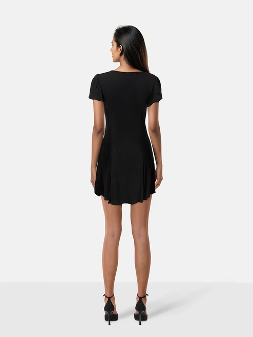 Reformation Black Short Sleeve Mini Dress
