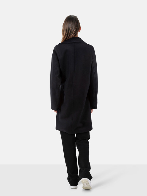All Saints Black Wool Belted Indira Nesi Coat