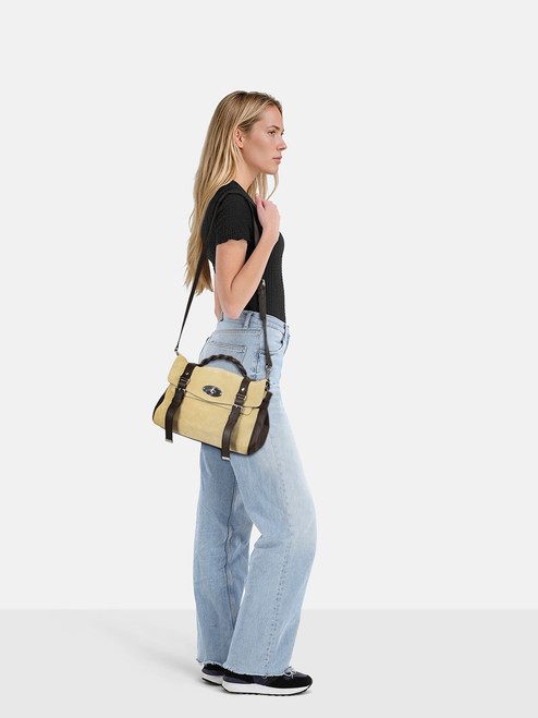 Mulberry Beige Suede Alexa Top Handle Bag