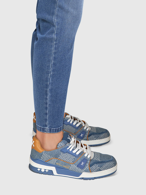 Louis Vuitton Blue Denim LV Trainer Sneakers