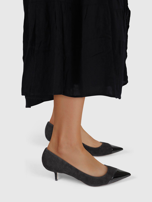 Dior Black Suede Kitten Heel Pumps