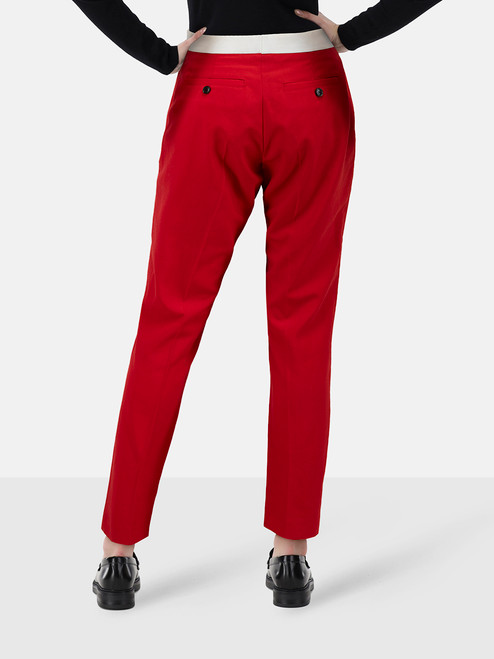 Burberry Red Wool Slim Trousers