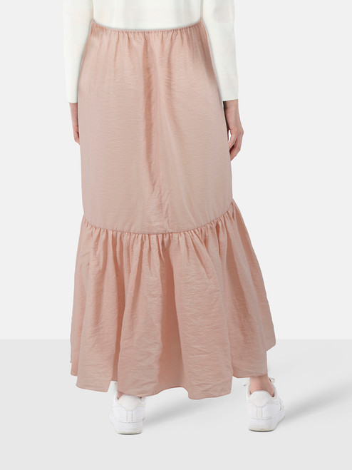 Longchamp Pink Maxi Tiered Skirt