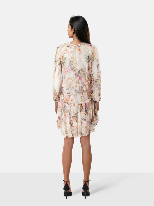 Zimmermann Floral Silk Brighton Frill Billow Dress