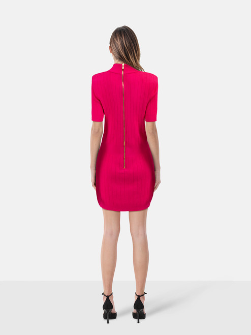 Balmain Pink Knit Mini Dress