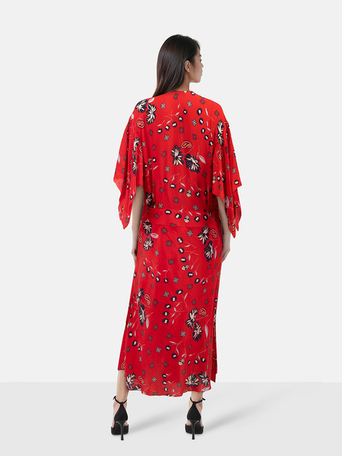 Zadig & Voltaire Red Rap Daisy Midi Dress