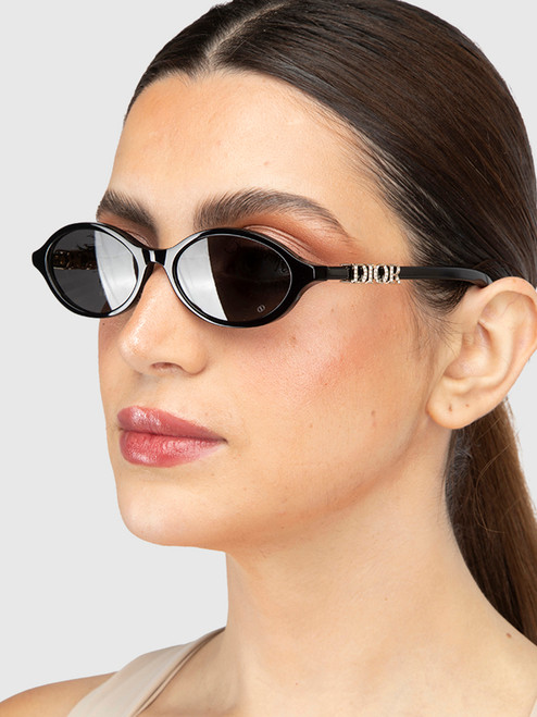 Dior Black Embellished Logo DiorTreasure R1I Sunglasses