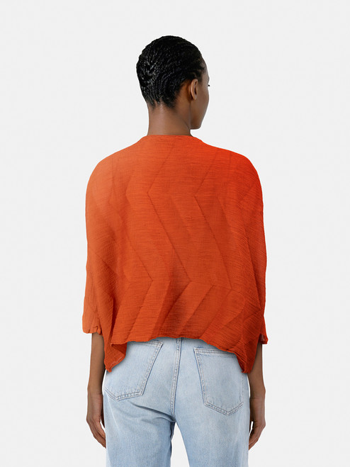 Issey Miyake Issey Miyake Me Orange Button Up Blouse