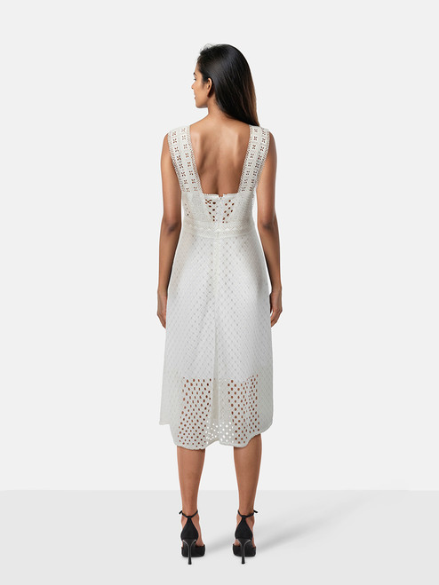 Sandro White Crochet Midi Dress Sandro White Crochet Midi Dress