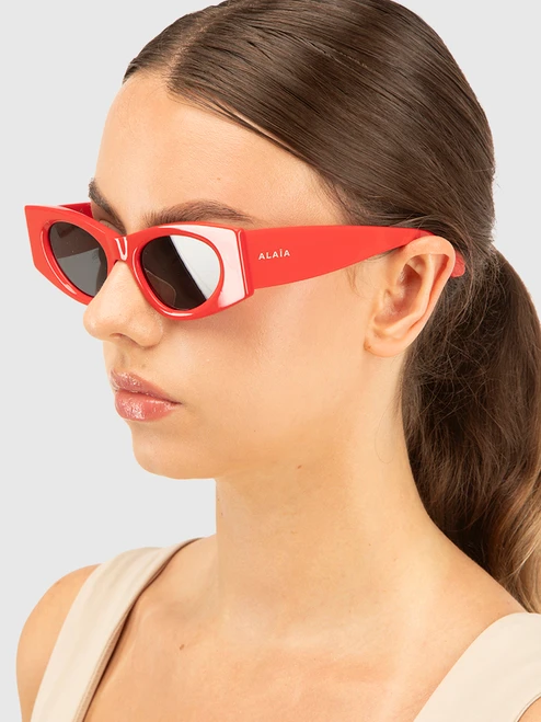 Alaïa Red Cat Eye Sunglasses
