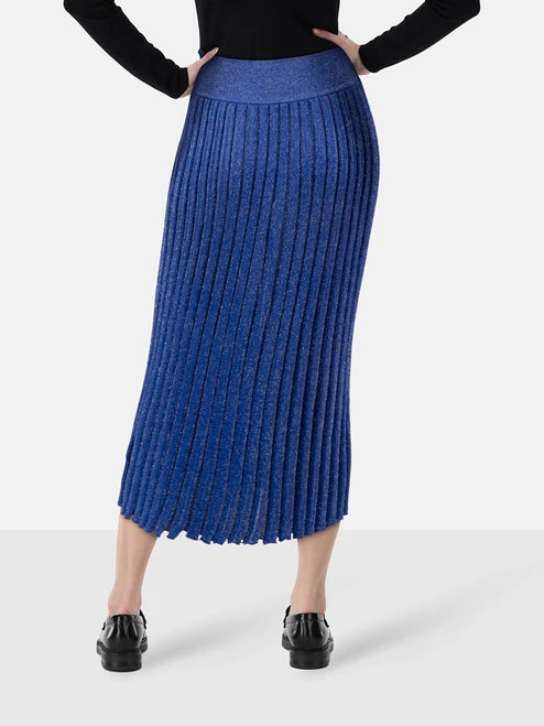 Scanlan & Theodore Blue Metallic Midi Skirt