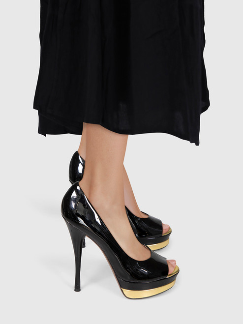 Versace Black Patent Leather Heels