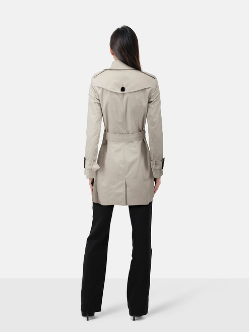 Burberry Ecru Mid Length Trench Coat