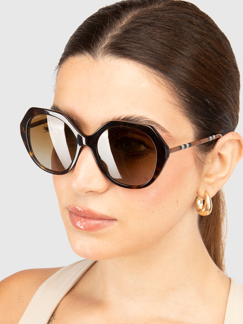 Burberry Havana Geometric Vanessa Sunglasses