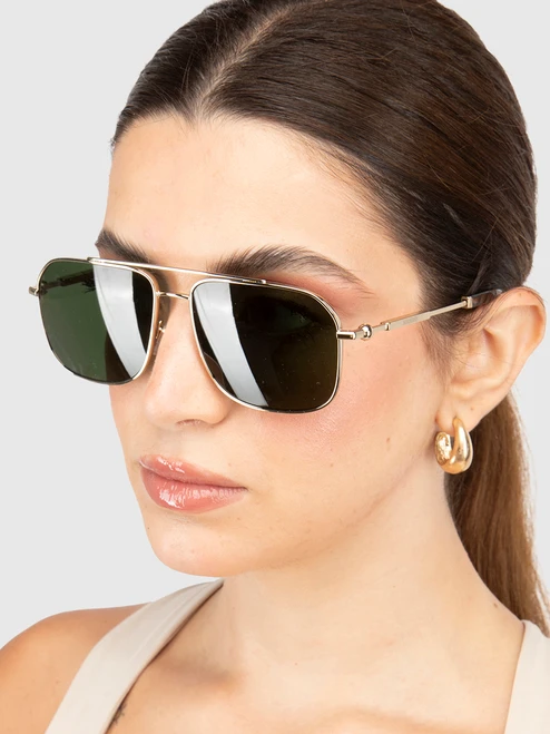 Burberry Green Tinted Square Sunglasses