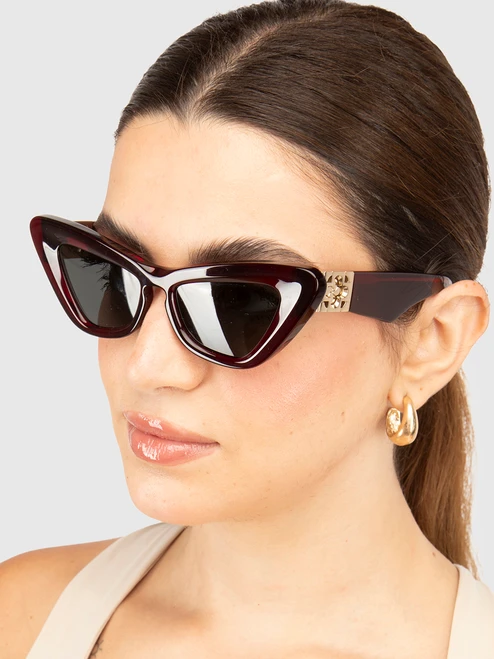 Burberry Red Cat Eye Tinted Sunglasses