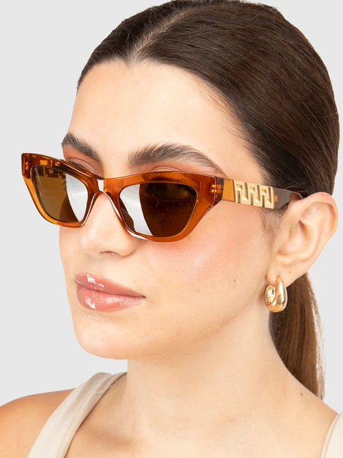 Versace Transparent Orange Cat Eye Sunglasses