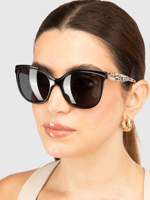 Burberry Black Butterfly Nova Check Detail Sunglasses