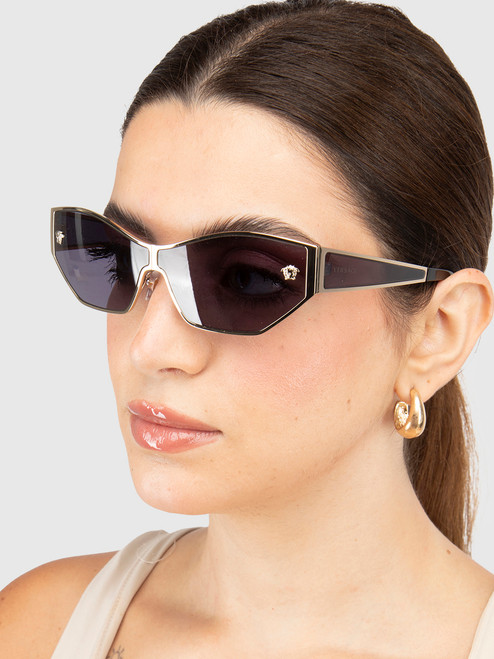 Versace Gold Frame Violet Butterfly Sunglasses