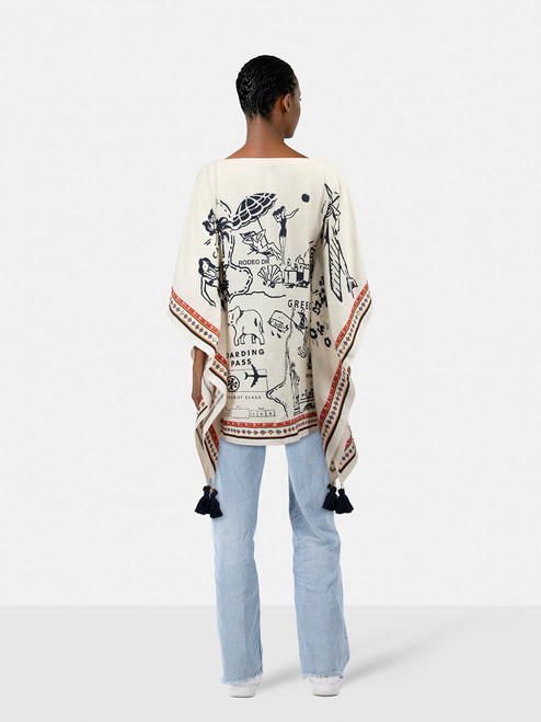 Tory Burch Greece Print Beaded Kaftan