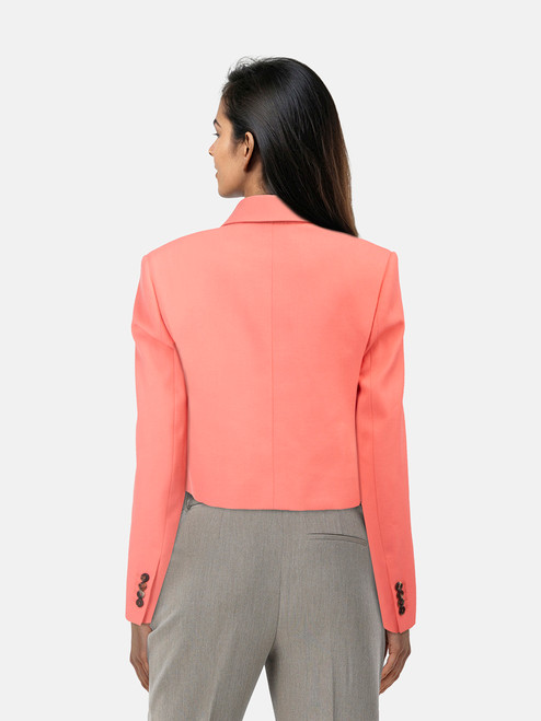 Alexander McQueen Coral Wool Crop Jacket