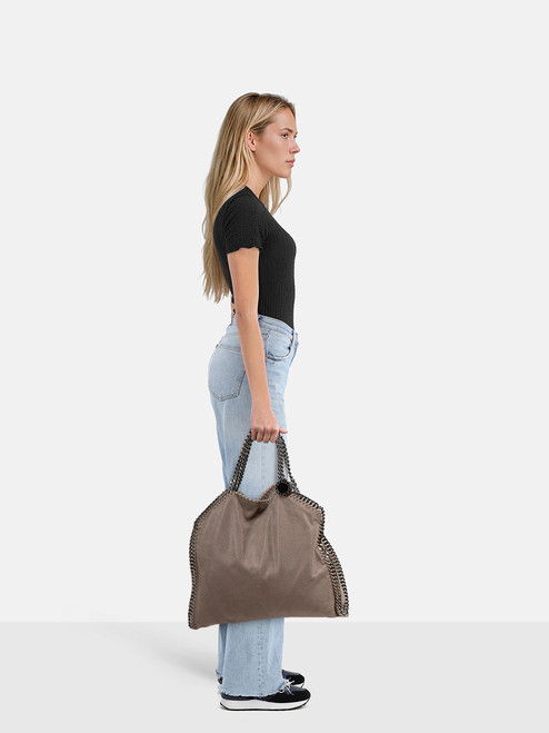 Stella McCartney Grey Vegan Suede Mini Falabella Tote