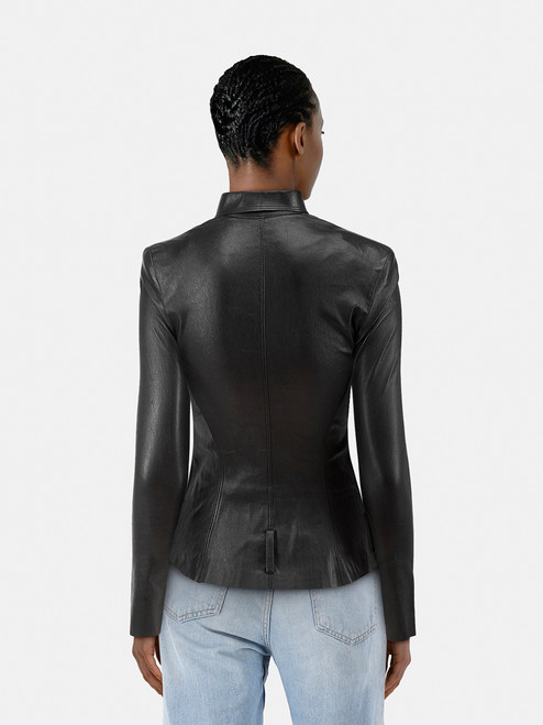 Jitrois Black Lamb Leather Zip Jacket