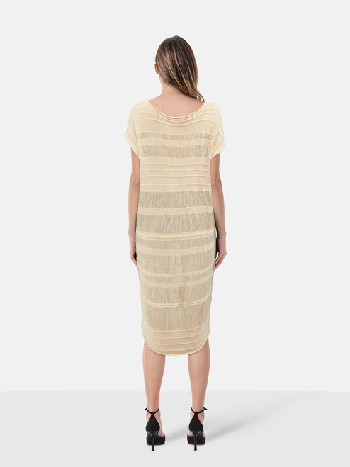 Ralph Lauren Ecru Sheer Open Knit Dress