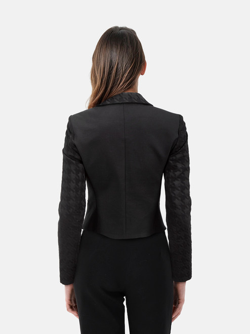 Anne Fontaine Black Houndstooth Print Riley Blazer