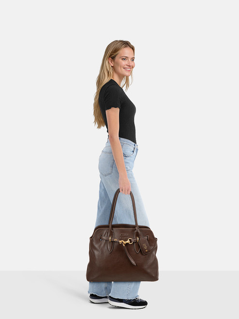 Miu Miu Briarwood Brown Adventure Nappa Medium Bag Miu Miu Briarwood Brown Adventure Nappa Medium Bag