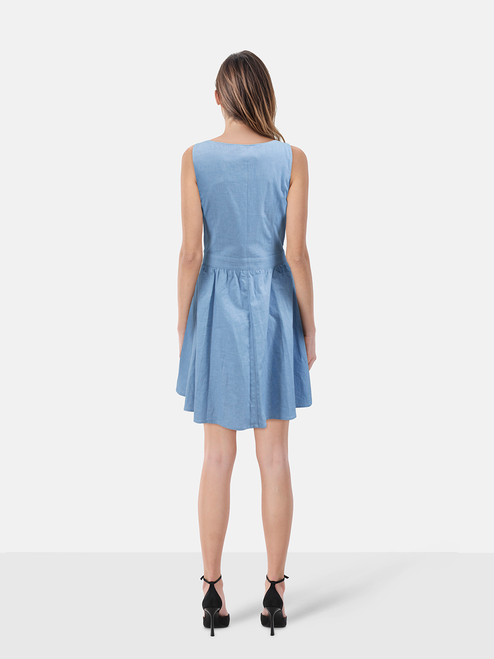 Moschino Love Moschino Blue Heart Shaped Button Dress