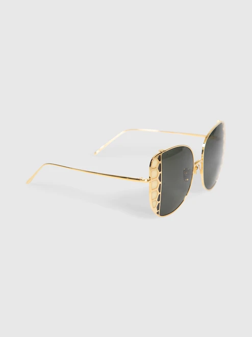 Linda Farrow 22K Gold Plated Amelia Sunglasses