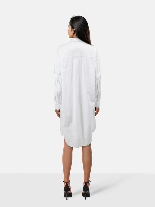 Yohji Yamamoto White Midi Shirt Dress