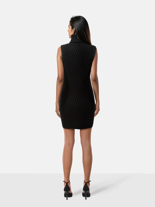 Gucci Black Wool Turtleneck Knit Dress
