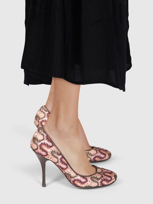 Missoni Crochet Abstract Patterned Pumps