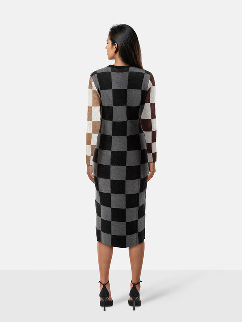 Stine Goya Check Knit Bodycon Dress