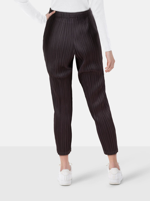 Issey Miyake Pleats Please Brown Pleated Elasticated Trousers