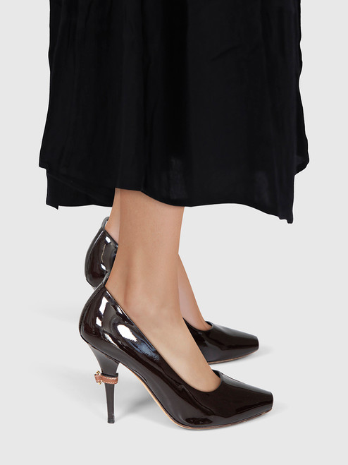 Burberry Brown Patent Leather Heels