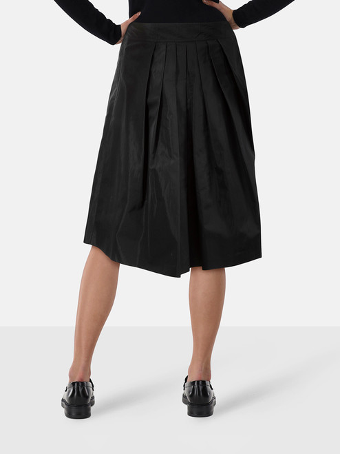 Burberry Black Pleated Midi Skirt